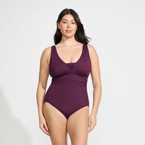 Land's End 1 piece Swimsuit Grecian slendersuit runs small size up Wine Various